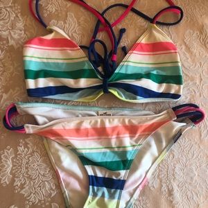 Hollister striped bathing suit